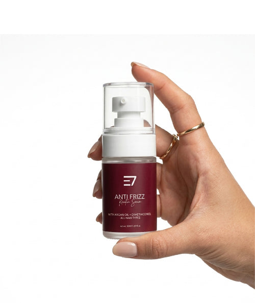Anti-Frizz Keratin Serum texture close-up
Halal haircare serum Elaris7