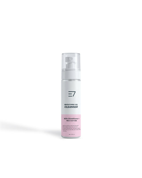 Elaris7 Brightening Gel Cleanser bottle
Cleanse and Glow gel cleanser for dull skin