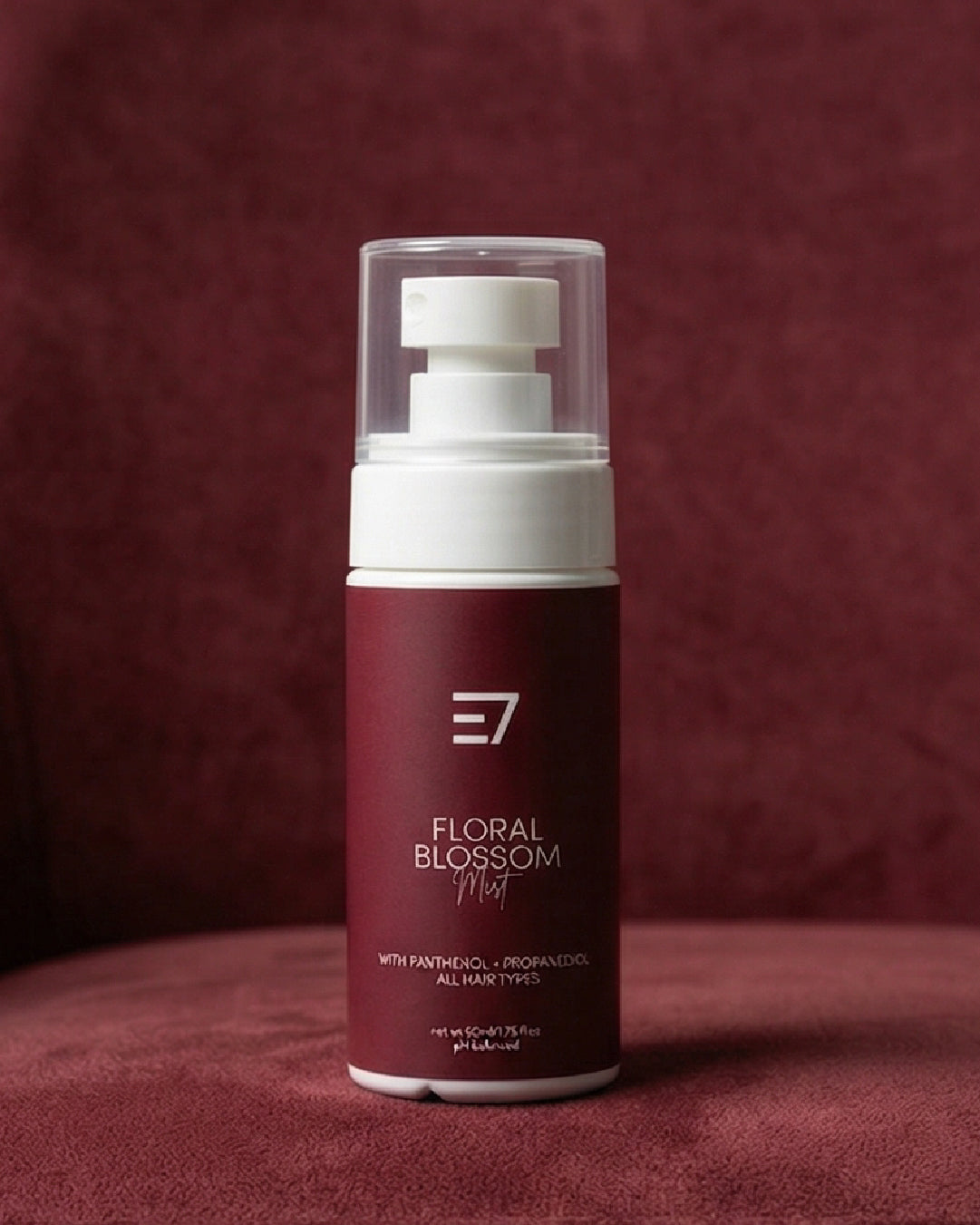 Spraying floral hair mist on dry hair
Floral Blossom Hair Mist close-up
Elaris7 lightweight hair fragrance mist
Daily hair refresh mist Pakistan
Elaris7 halal haircare fragrance mist